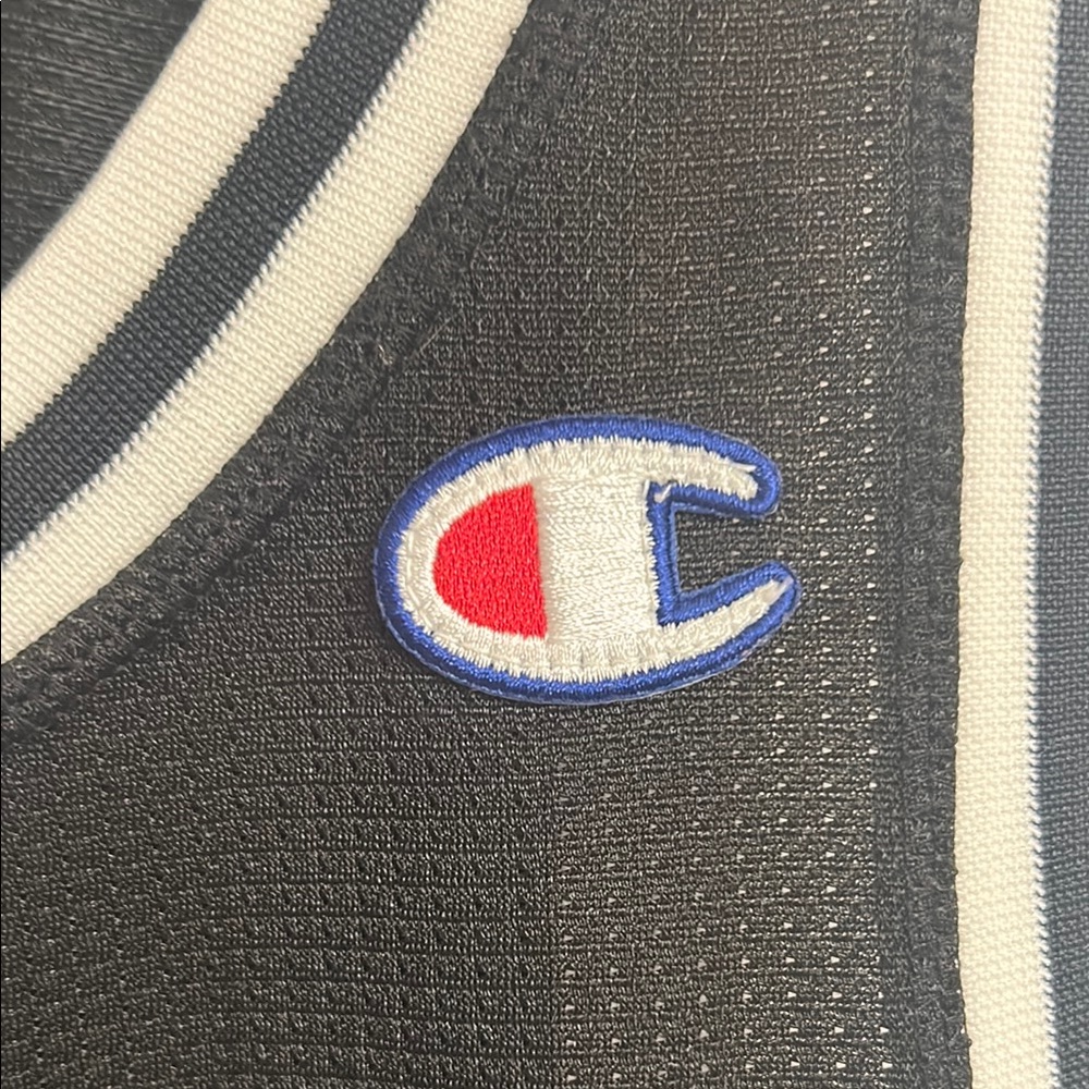 Champion Black White Athletic Tank Top Polyester Size Medium - Picture 3 of 8